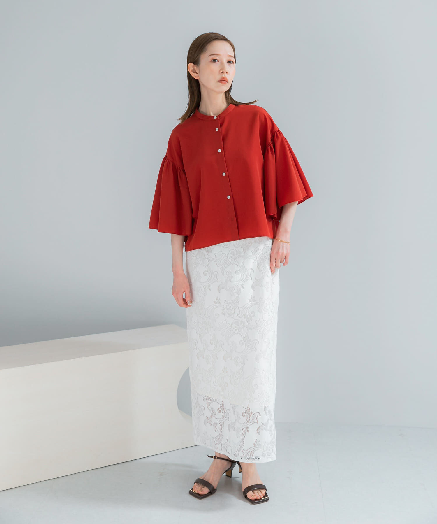 URBAN RESEARCH ROSSO「UVカットウォッシャブルリネン混ブラウス」|シャツ・ブラウス|