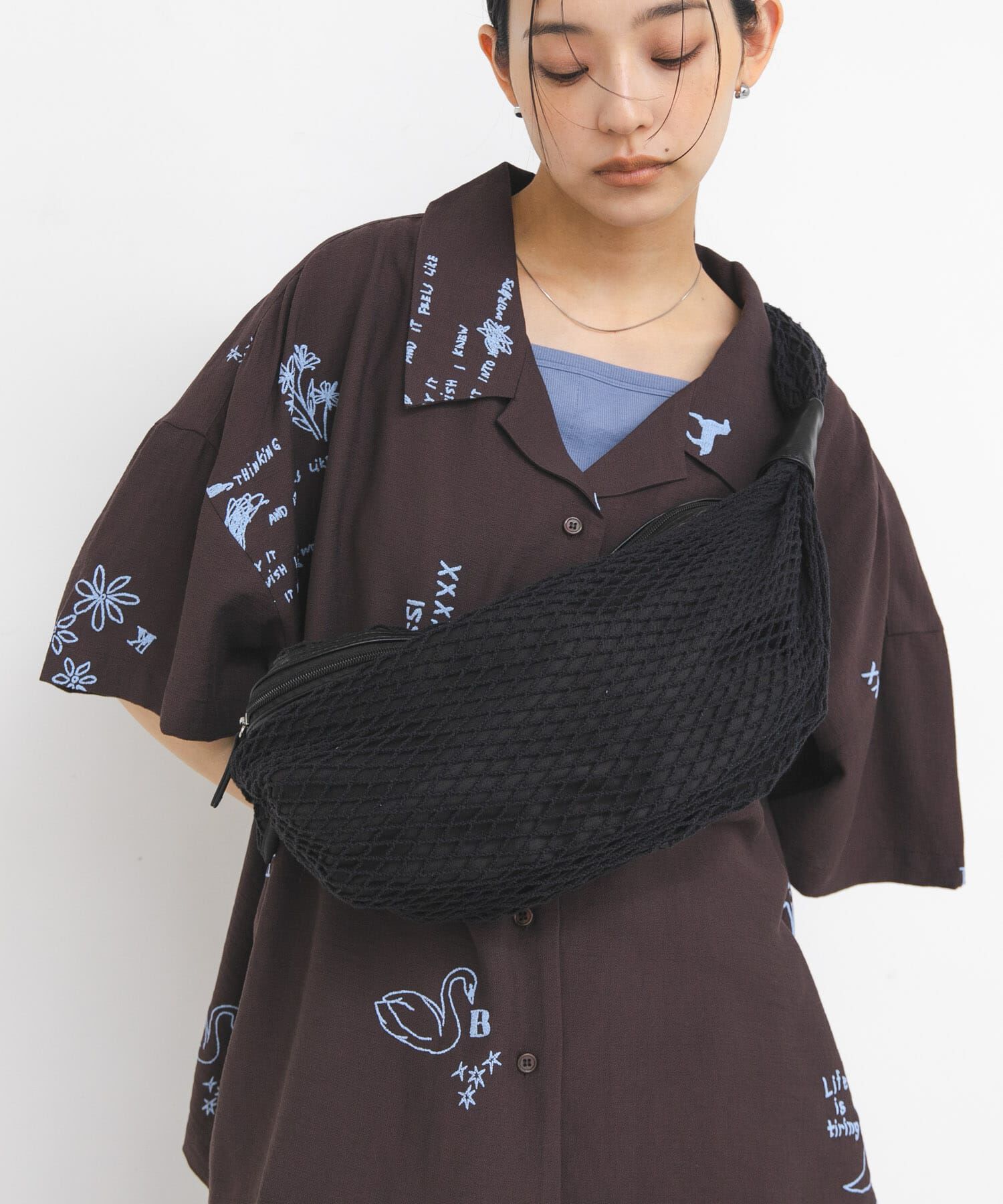  「メッシュショルダーBAG」|ショルダー・メッセンジャー|ブラック