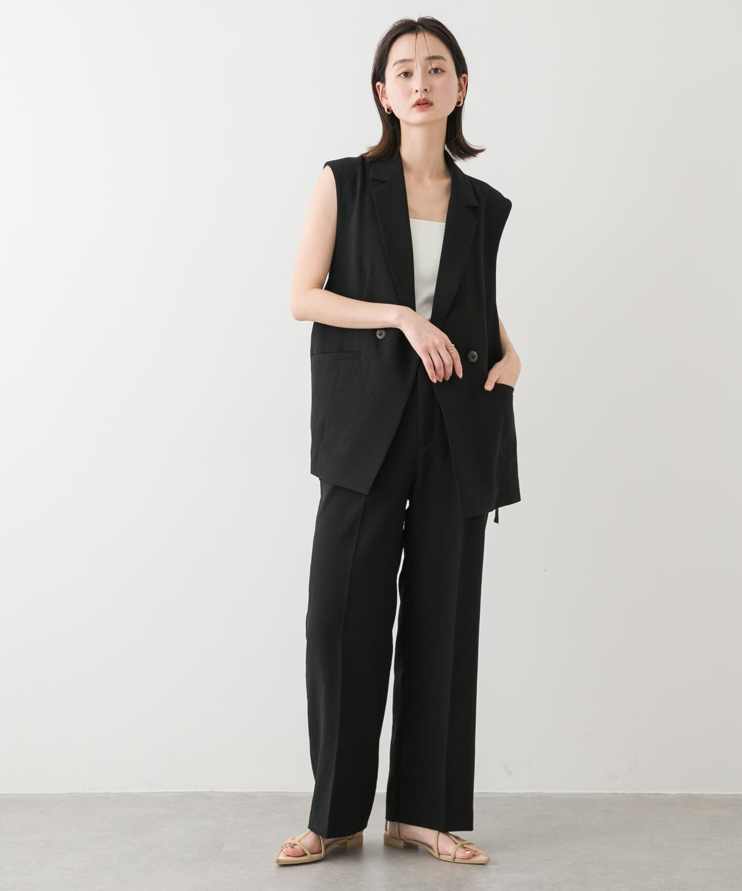 SENSE OF PLACE by URBAN RESEARCH「『UR TECH DRYLUXE』リネンライクワイドパンツ」|その他|