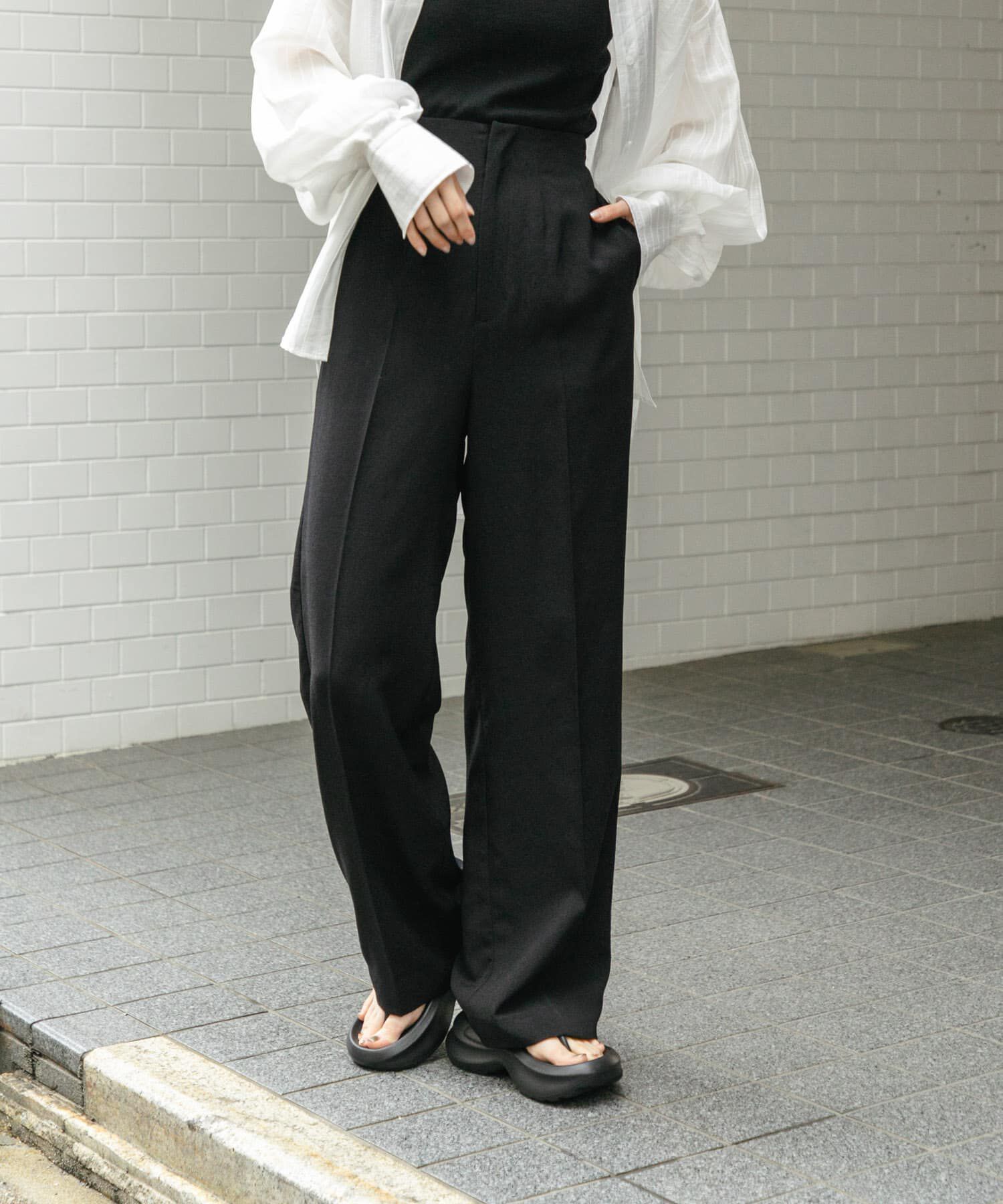 SENSE OF PLACE by URBAN RESEARCH「『UR TECH DRYLUXE』リネンライクワイドパンツ」|その他|