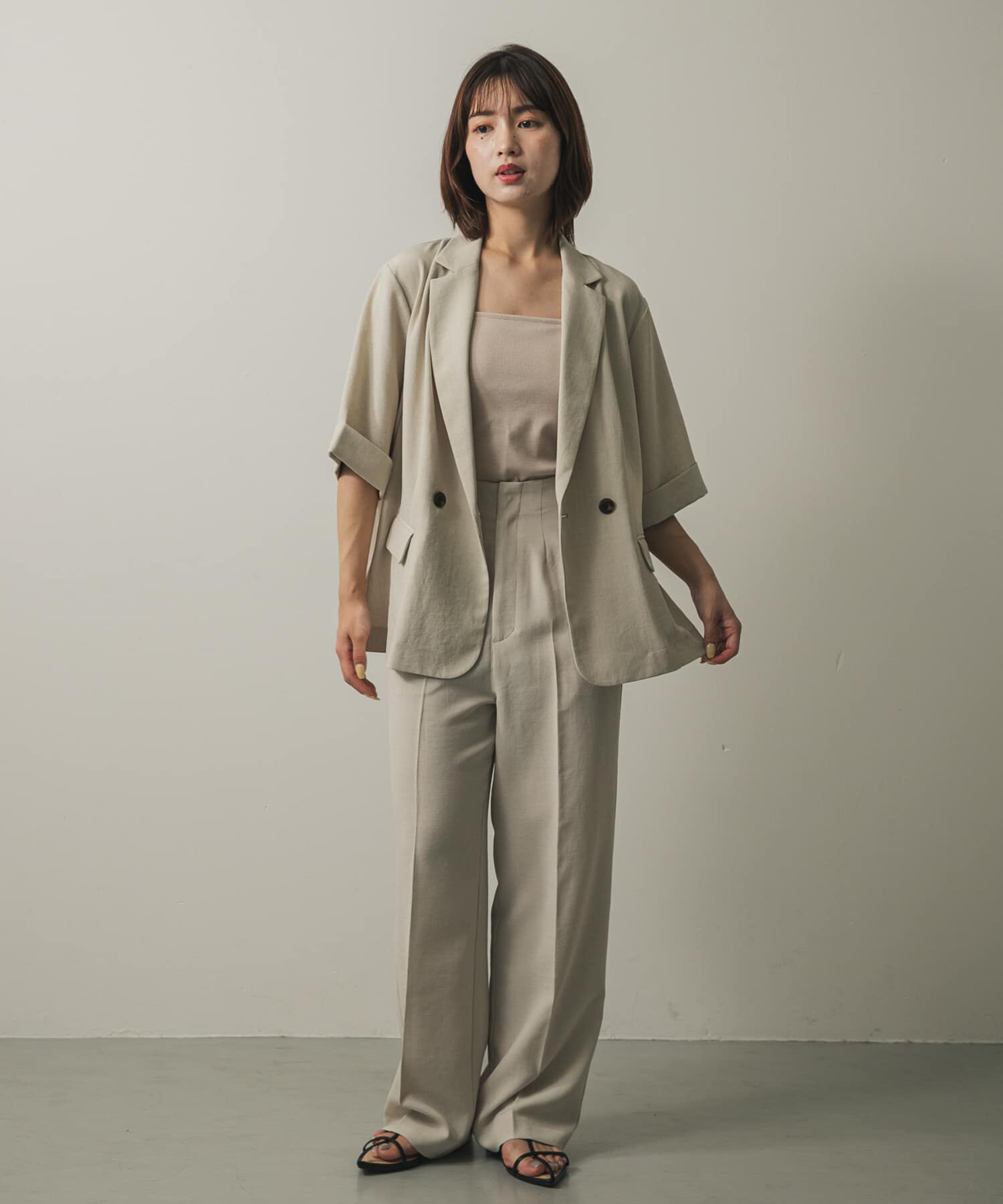 SENSE OF PLACE by URBAN RESEARCH「『UR TECH DRYLUXE』リネンライクワイドパンツ」|その他|