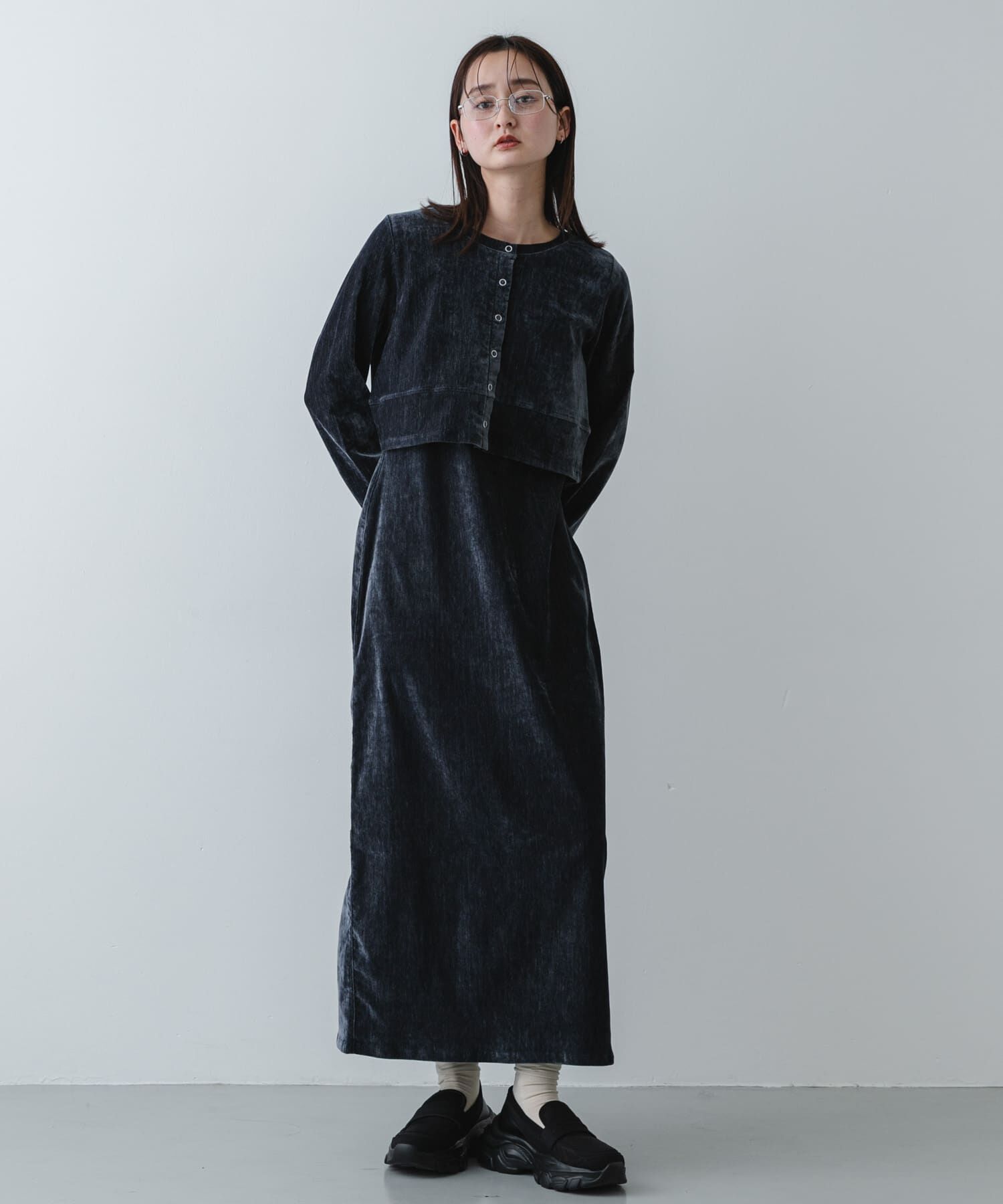 SENSE OF PLACE by URBAN RESEARCH「2Pベロアアンサンブルワンピース」|ワンピース|