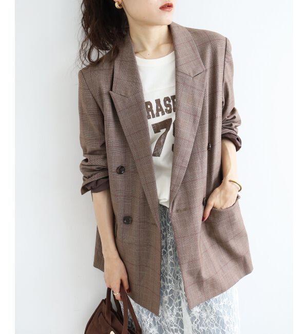  「グレンチェックダブルブレストジャケット」|その他|