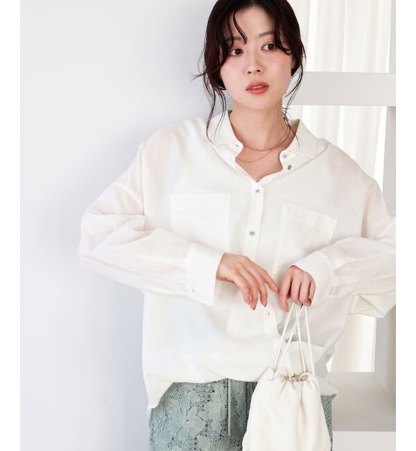  「シアー2WAYオーバーシャツ」|シャツ・ブラウス|オフ