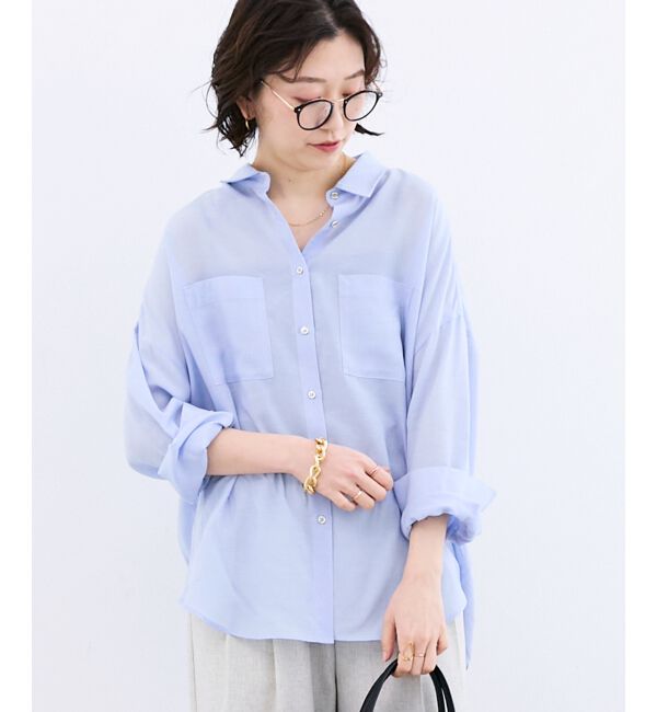  「シアー2WAYオーバーシャツ」|シャツ・ブラウス|