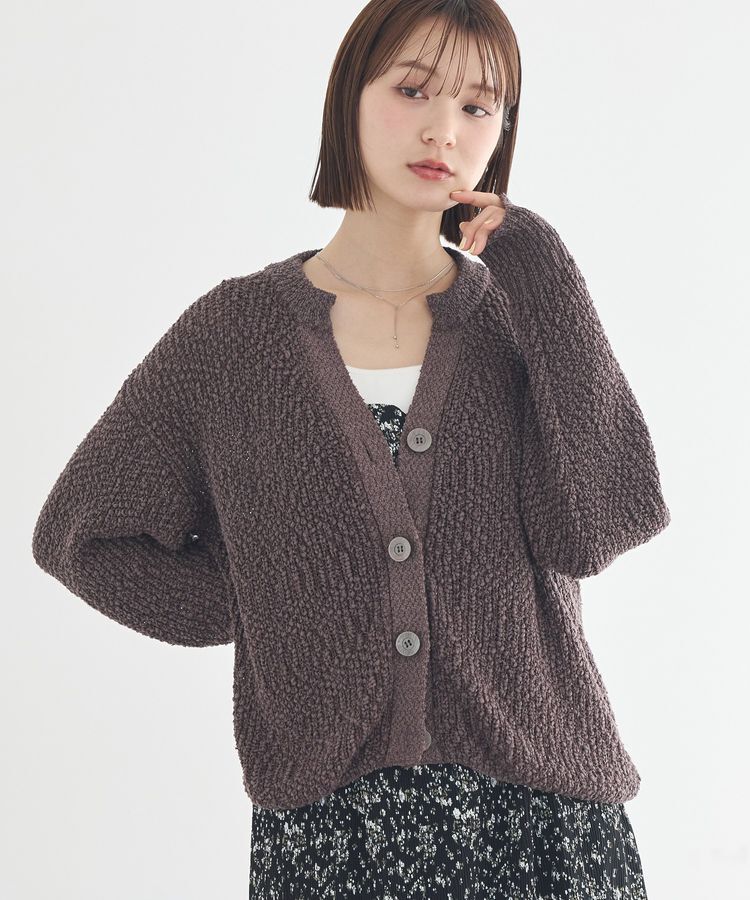 earth music&ecology「ぽんぽんスキッパーカーディガン」|カーディガン|