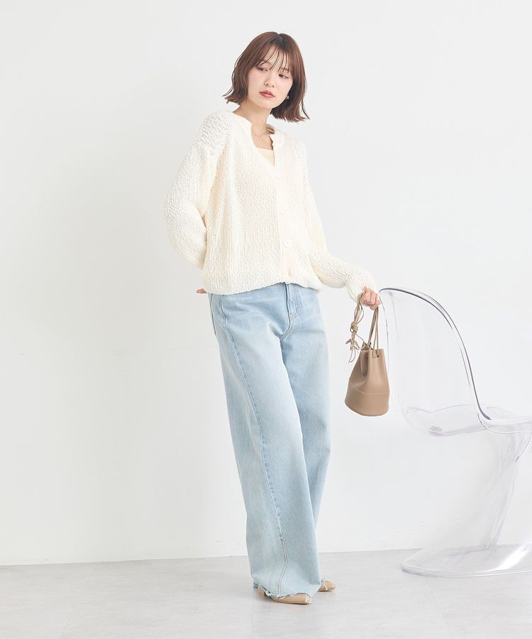 earth music&ecology「ぽんぽんスキッパーカーディガン」|カーディガン|