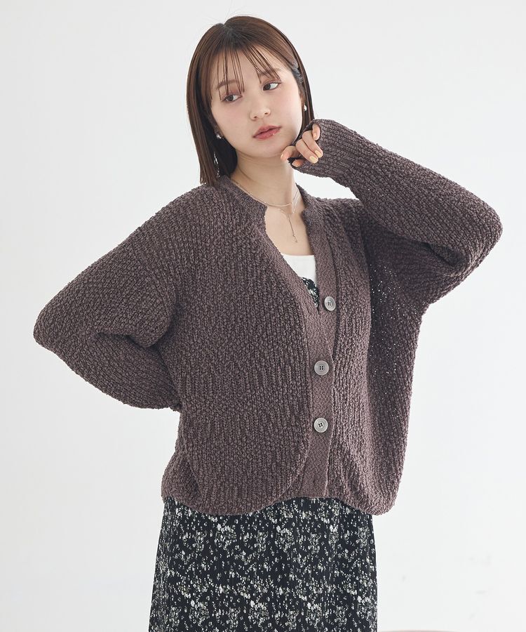 earth music&ecology「ぽんぽんスキッパーカーディガン」|カーディガン|