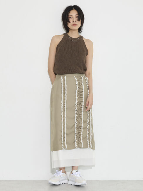 GARAGE OF GOOD CLOTHING「シャンブレーフリルロングスカート」|スカート|