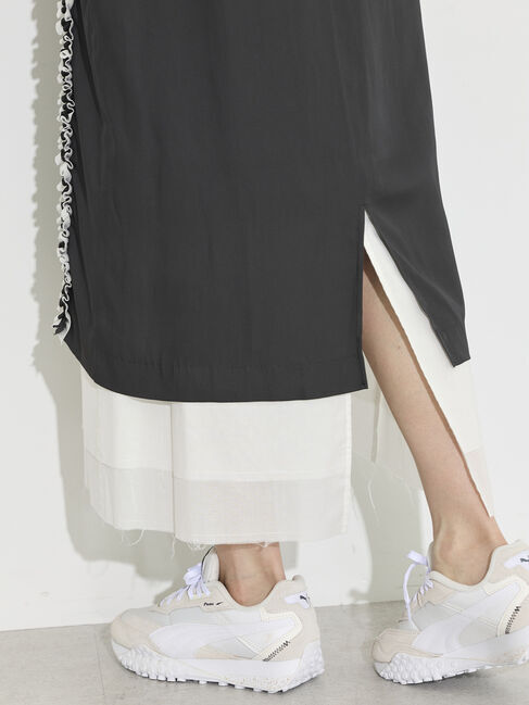 GARAGE OF GOOD CLOTHING「シャンブレーフリルロングスカート」|スカート|