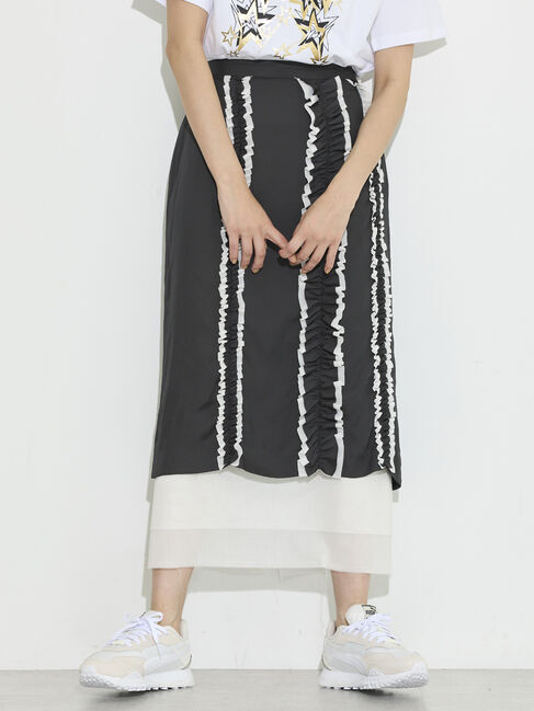 GARAGE OF GOOD CLOTHING「シャンブレーフリルロングスカート」|スカート|