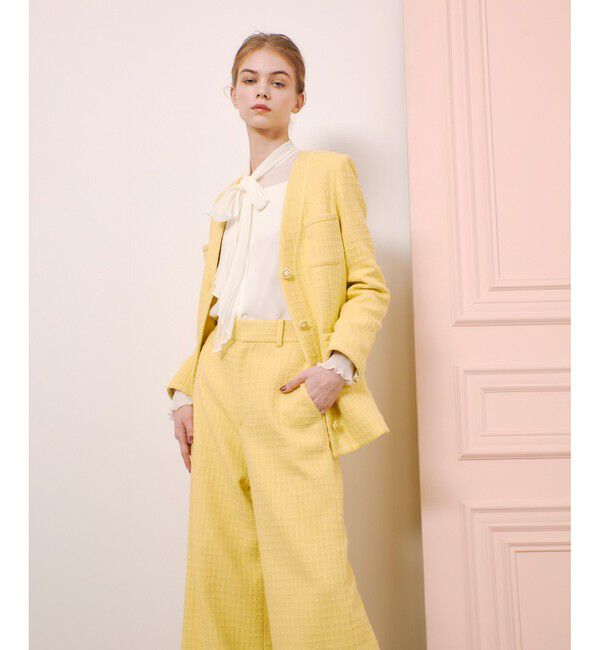 LOULOU WILLOUGHBY「【LOULOU WILLOUGHBY】スラブツイードロングジャケット」|その他|