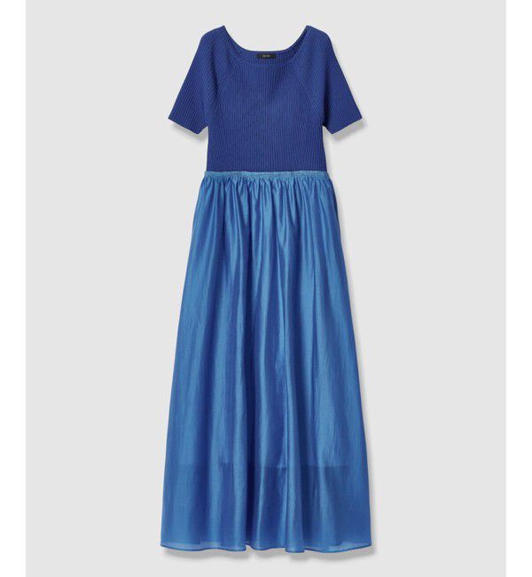 allureville「ニットコンビシアオーガンワンピース」|ワンピース|ブルー