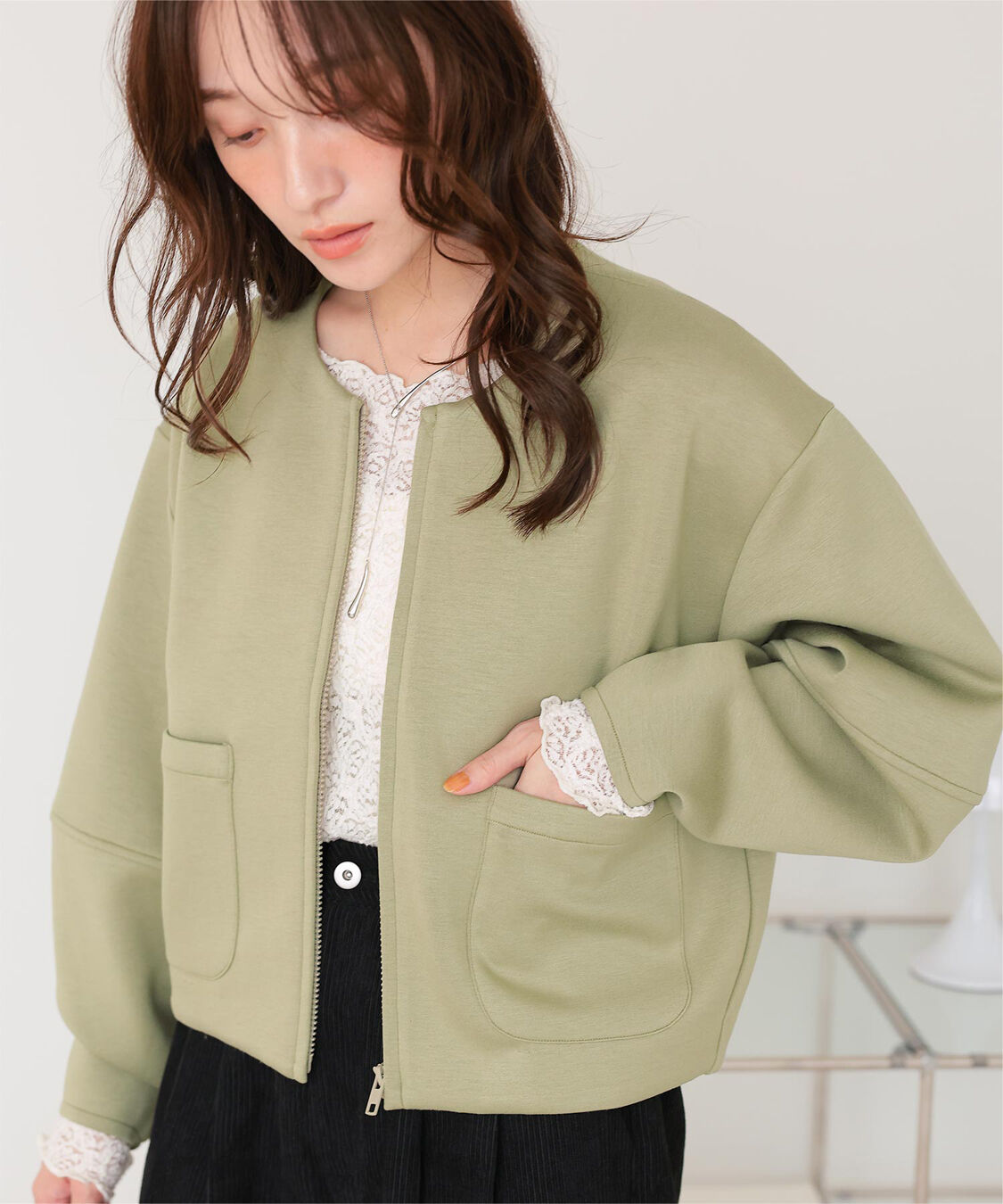 titivate「コクーンスリーブブルゾン」|ブルゾン・スタジャン|