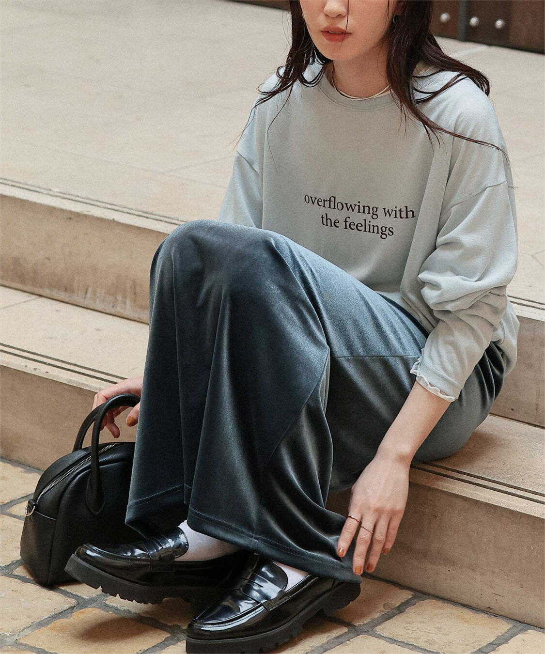 titivate「文字プリントシアーロングTシャツ」|Tシャツ・カットソー|