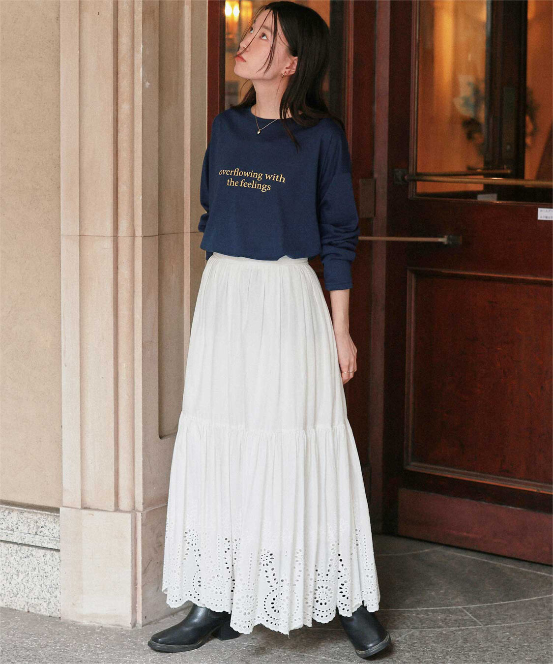 titivate「文字プリントシアーロングTシャツ」|Tシャツ・カットソー|