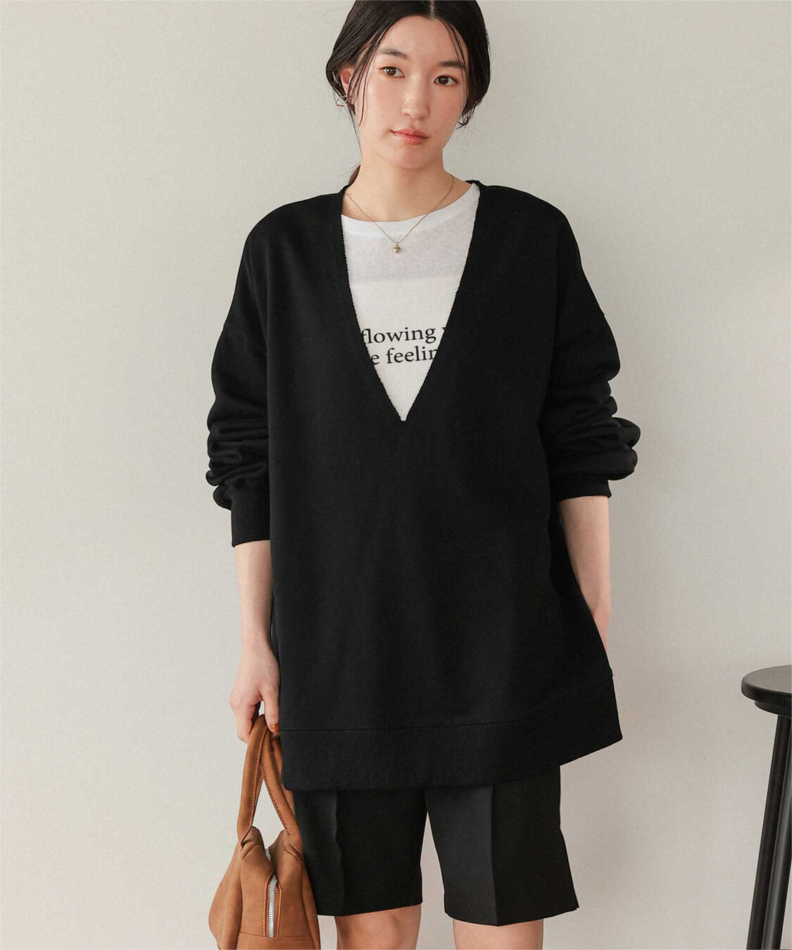 titivate「文字プリントシアーロングTシャツ」|Tシャツ・カットソー|