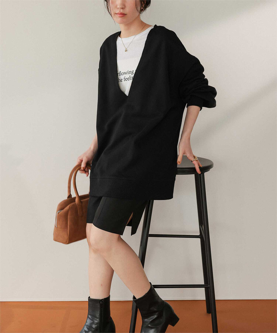 titivate「文字プリントシアーロングTシャツ」|Tシャツ・カットソー|