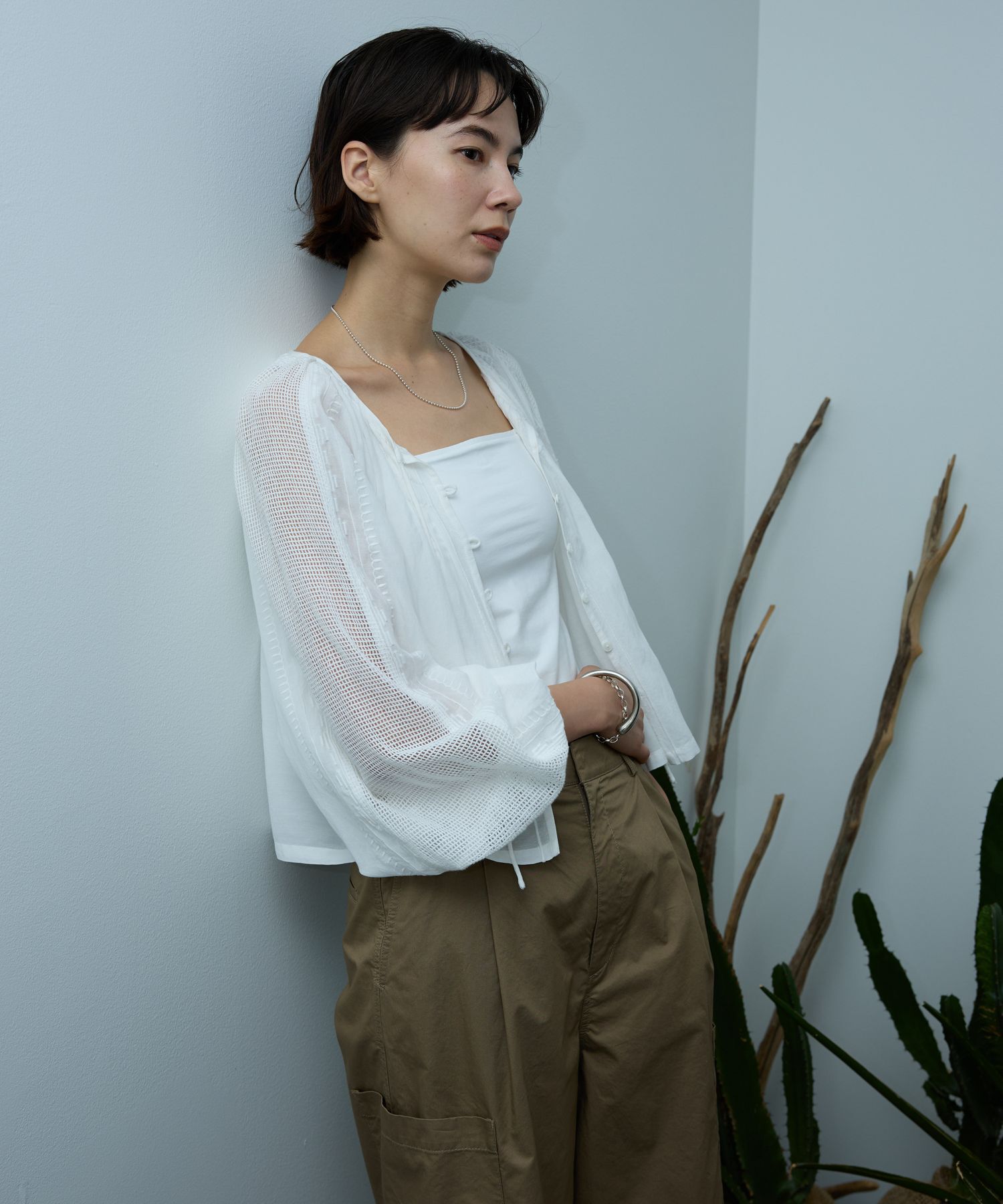 BABYLONE「インドレースドッキングブラウス」|シャツ・ブラウス|ﾎﾜｲﾄ