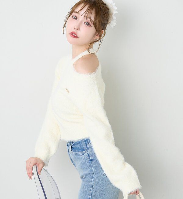  「プレート付きフェザーニット」|ニット・セーター|