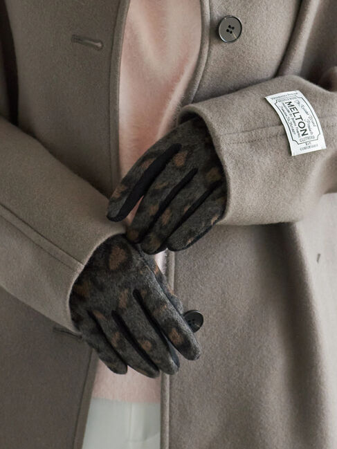 Te chichi「レオパード グローブ」|手袋|ブラック