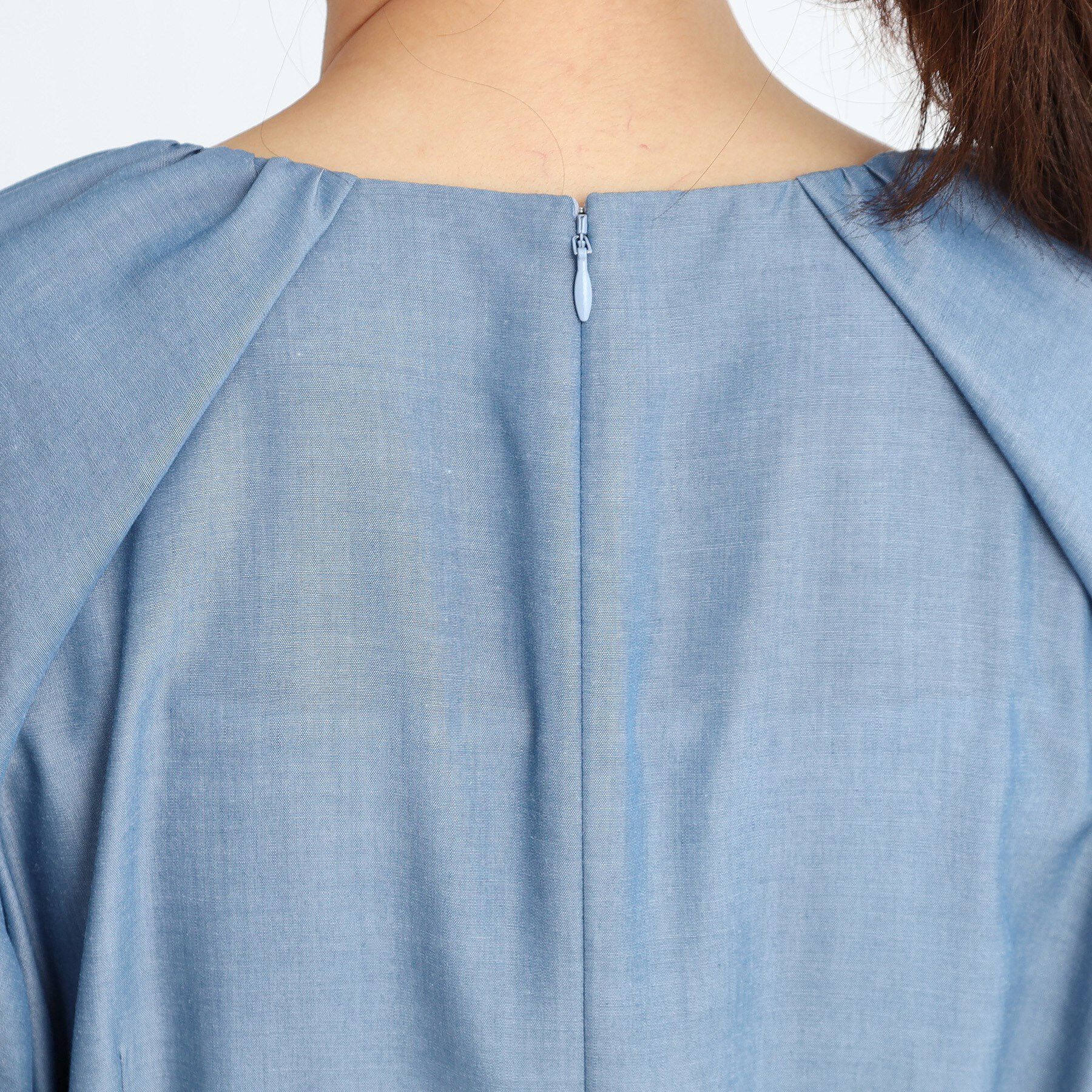 Reflect「【手洗い可／共布ベルト付き】ブルーダンガリーワンピース」|ワンピース|