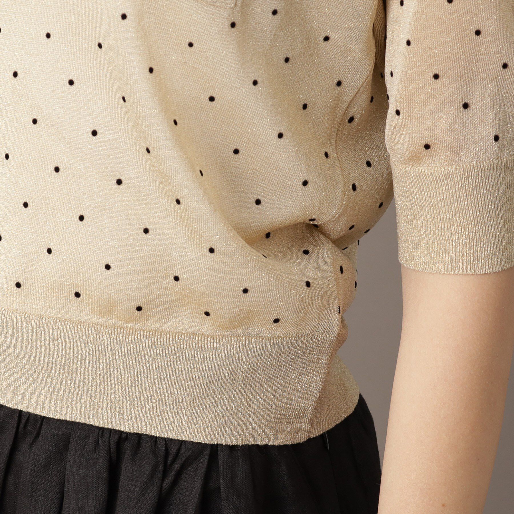 DRESSTERIOR「【大人百花春号掲載 モデル美香さん着用】ドットシアーポロニット」|ポロシャツ|