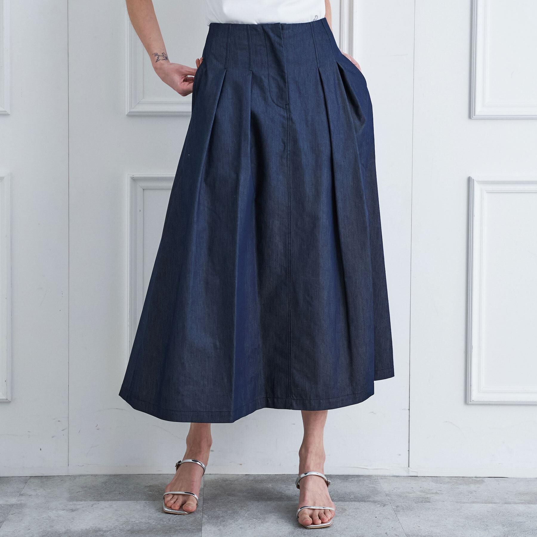 DRESSTERIOR「クールタッチタックデニムスカート」|スカート|