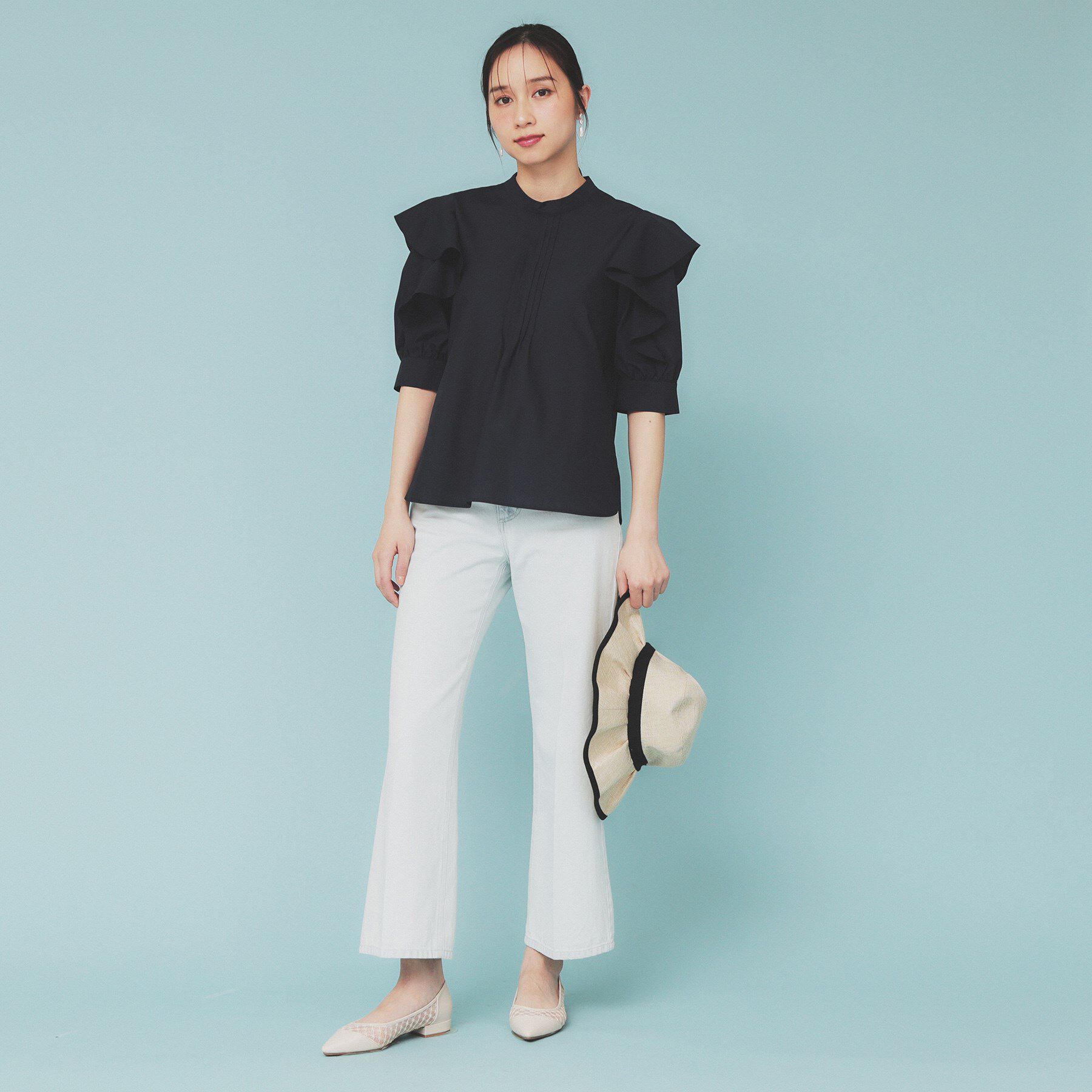 index「ハイネックフリルブラウス【洗濯機洗い可/イージーアイロン】」|シャツ・ブラウス|