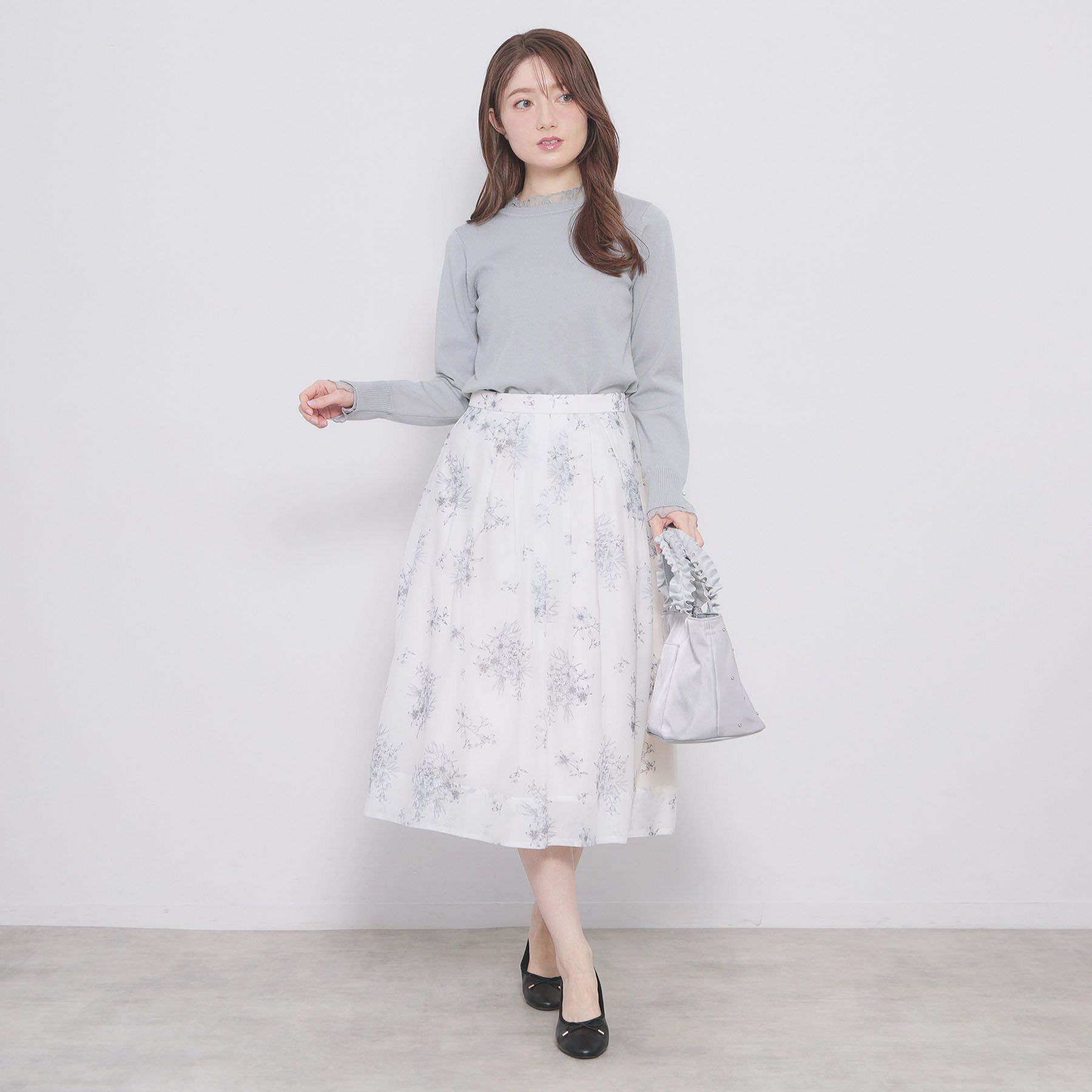 index「ドットチュールフリルデザインニット【洗濯機OK】」|ニット・セーター|