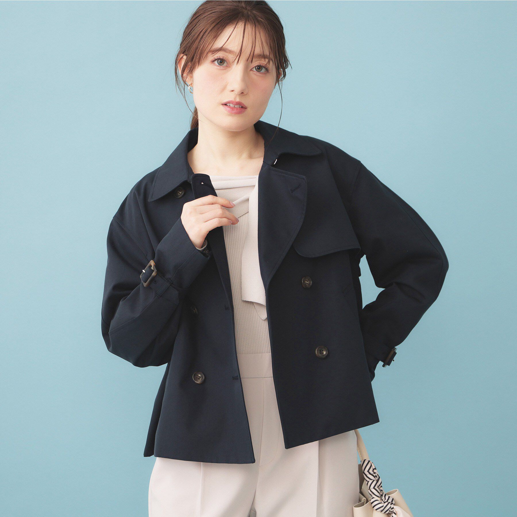 index「キャンディスリーブショートトレンチコート【洗濯機OK/撥水/防花粉】《5col》」|トレンチコート|