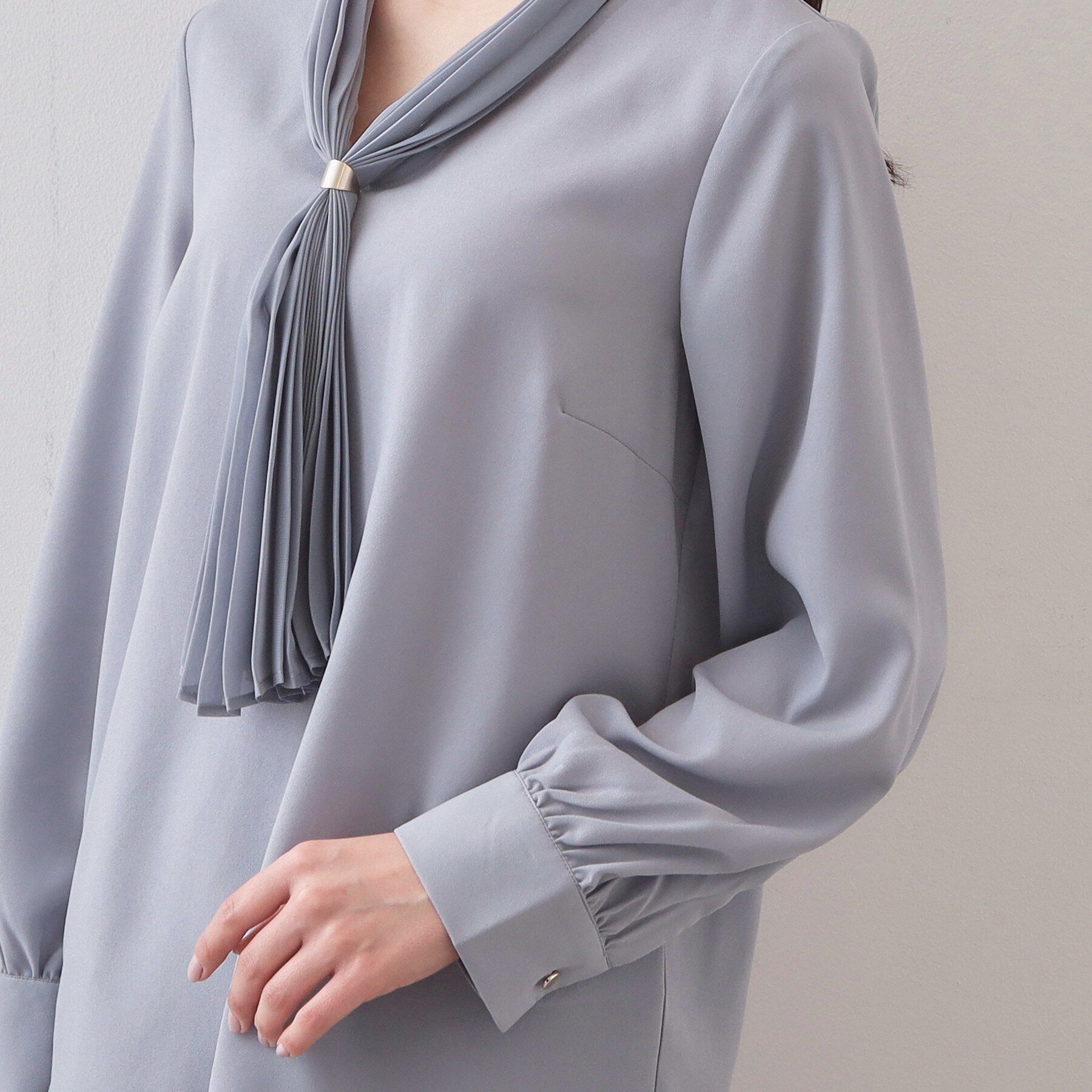 index「プリーツボウタイジョーゼットブラウス【洗濯機OK/イージーアイロン/防シワ】」|シャツ・ブラウス|