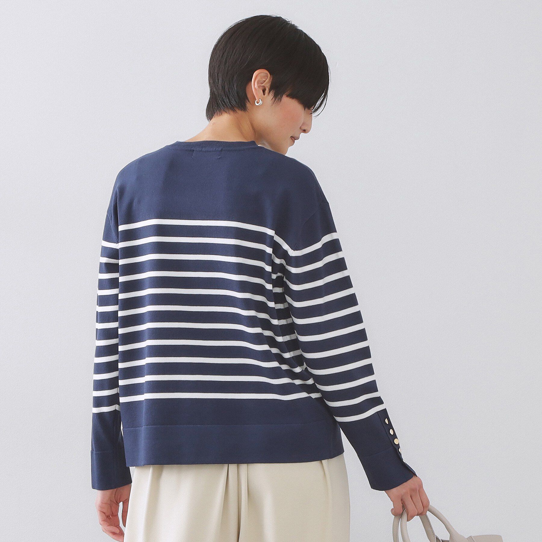 OPAQUE.CLIP「金ボタン使いリラクシーニット【洗濯機OK】」|ニット・セーター|