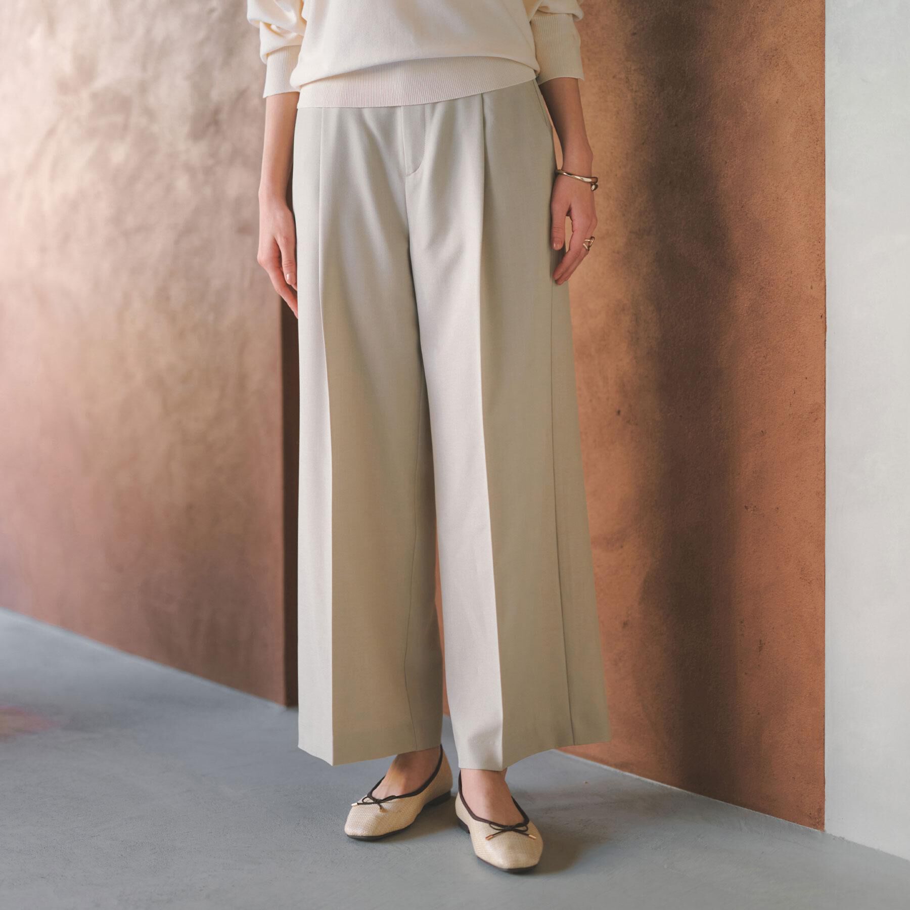 OPAQUE.CLIP「美脚ストレッチストレートワイドパンツ【洗濯機OK】」|その他|