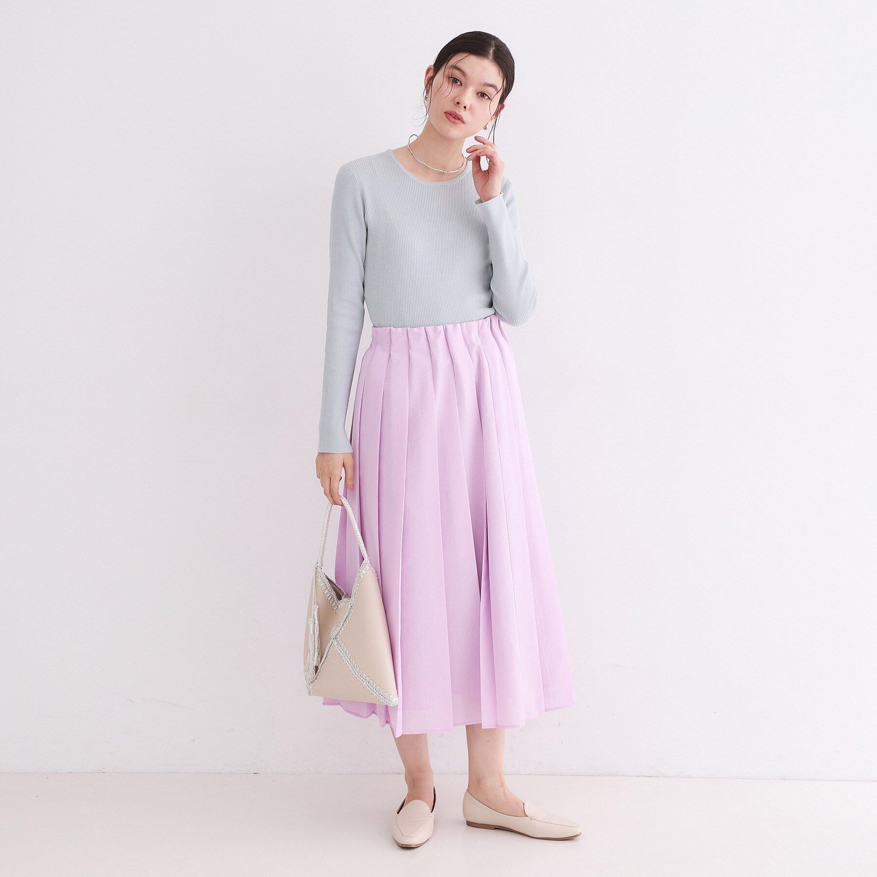 OPAQUE.CLIP「ラメリブニット【洗濯機OK】」|ニット・セーター|