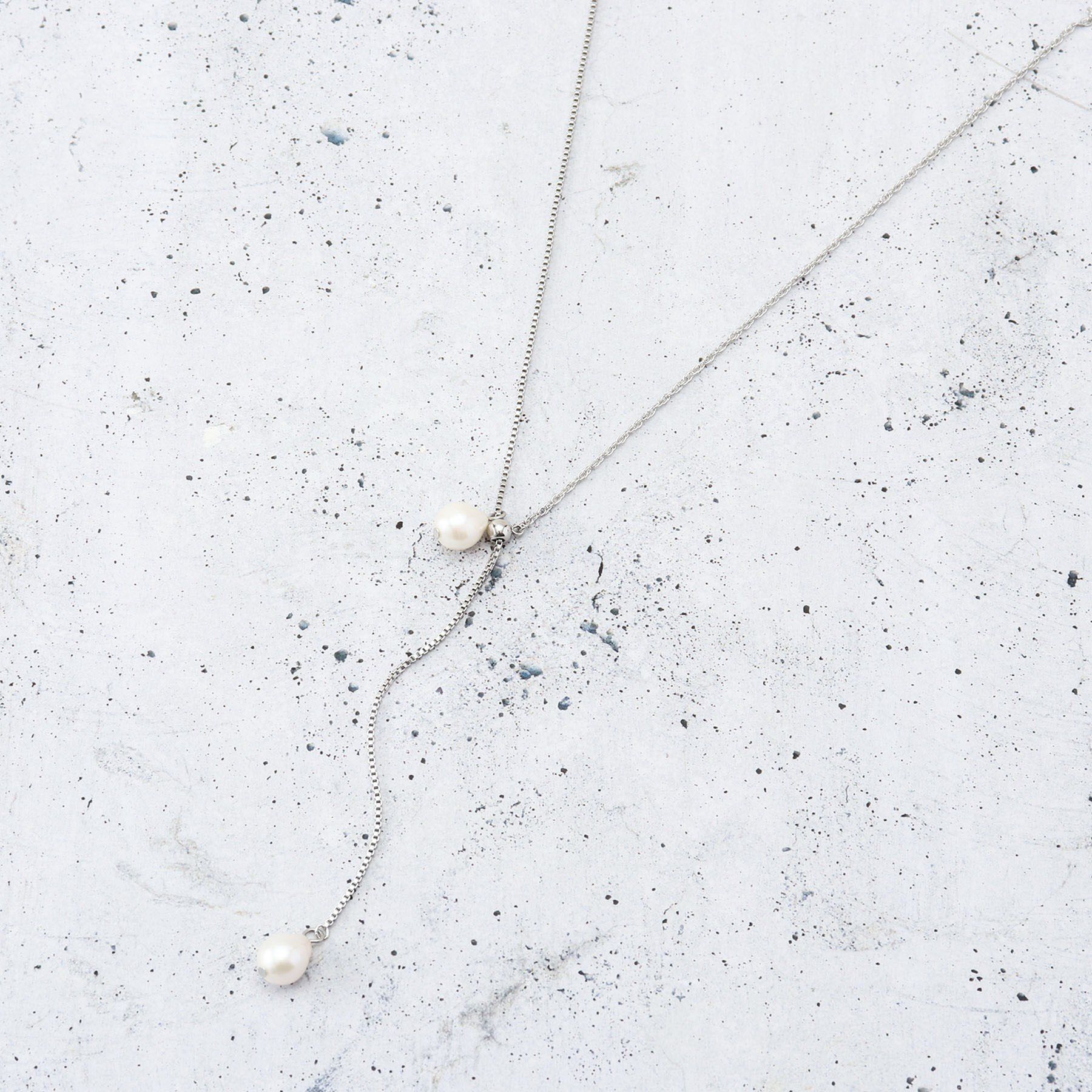 THE SHOP TK「淡水パールラリエット」|ネックレス|シルバー(006)