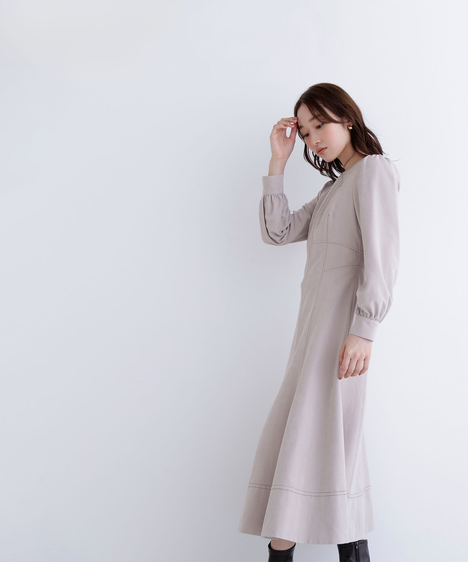  「バイカラーステッチワンピース」|ワンピース|