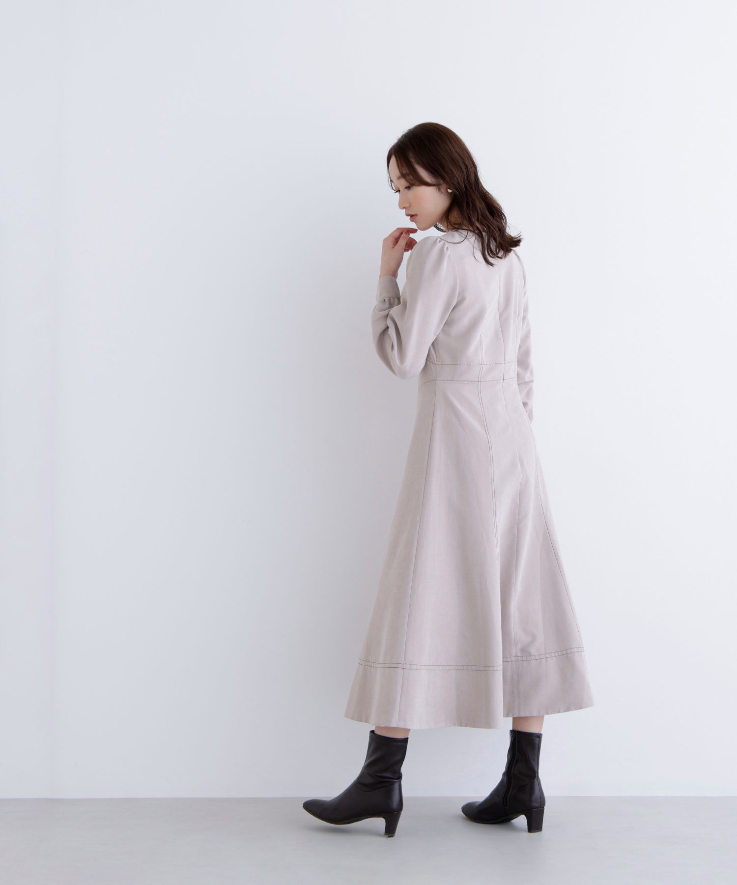  「バイカラーステッチワンピース」|ワンピース|