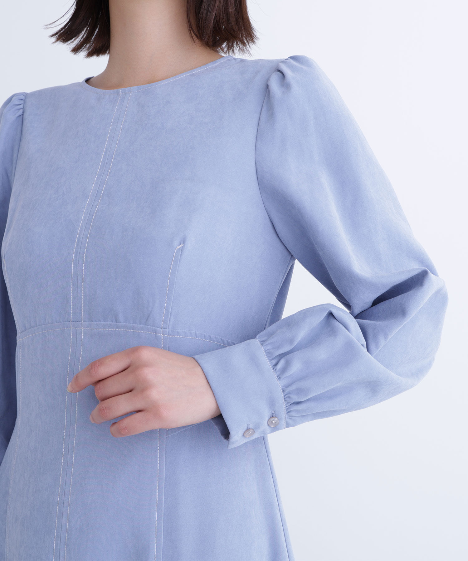  「バイカラーステッチワンピース」|ワンピース|