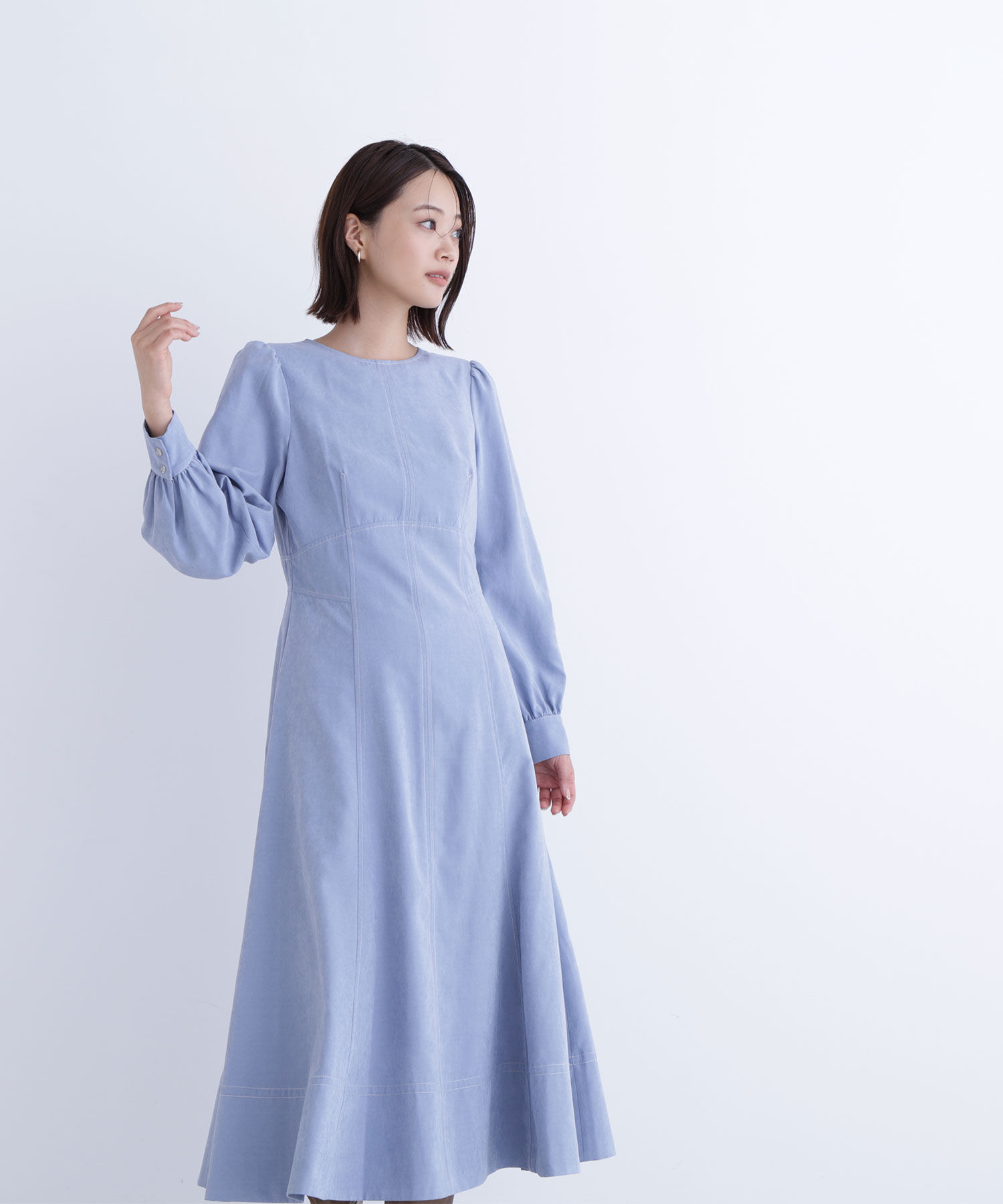  「バイカラーステッチワンピース」|ワンピース|