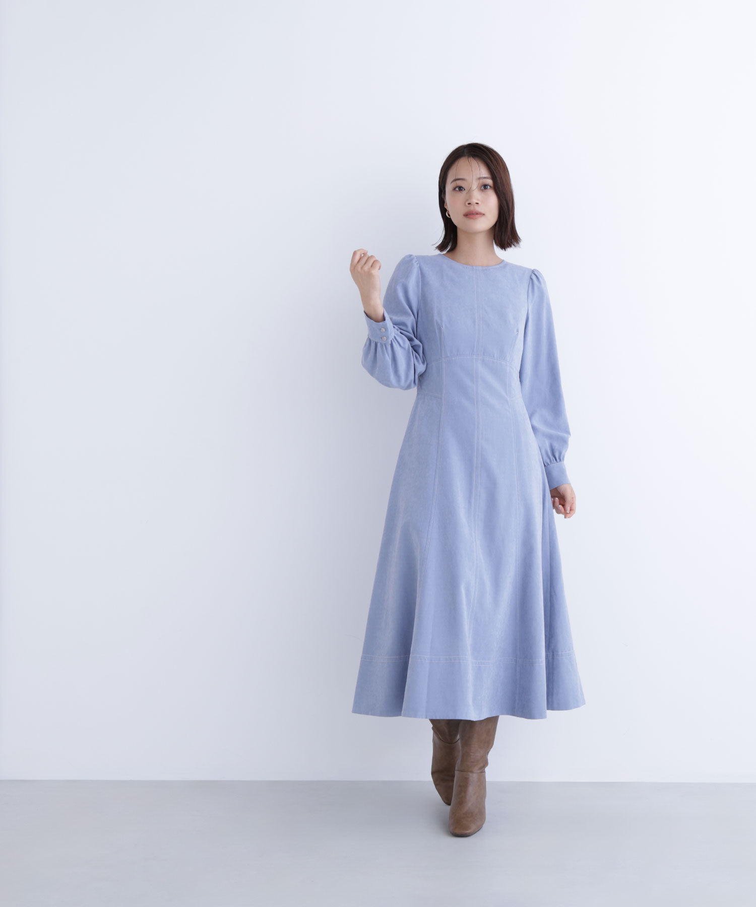  「バイカラーステッチワンピース」|ワンピース|