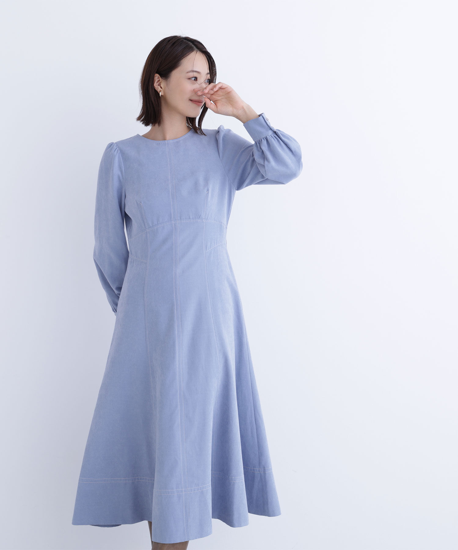  「バイカラーステッチワンピース」|ワンピース|