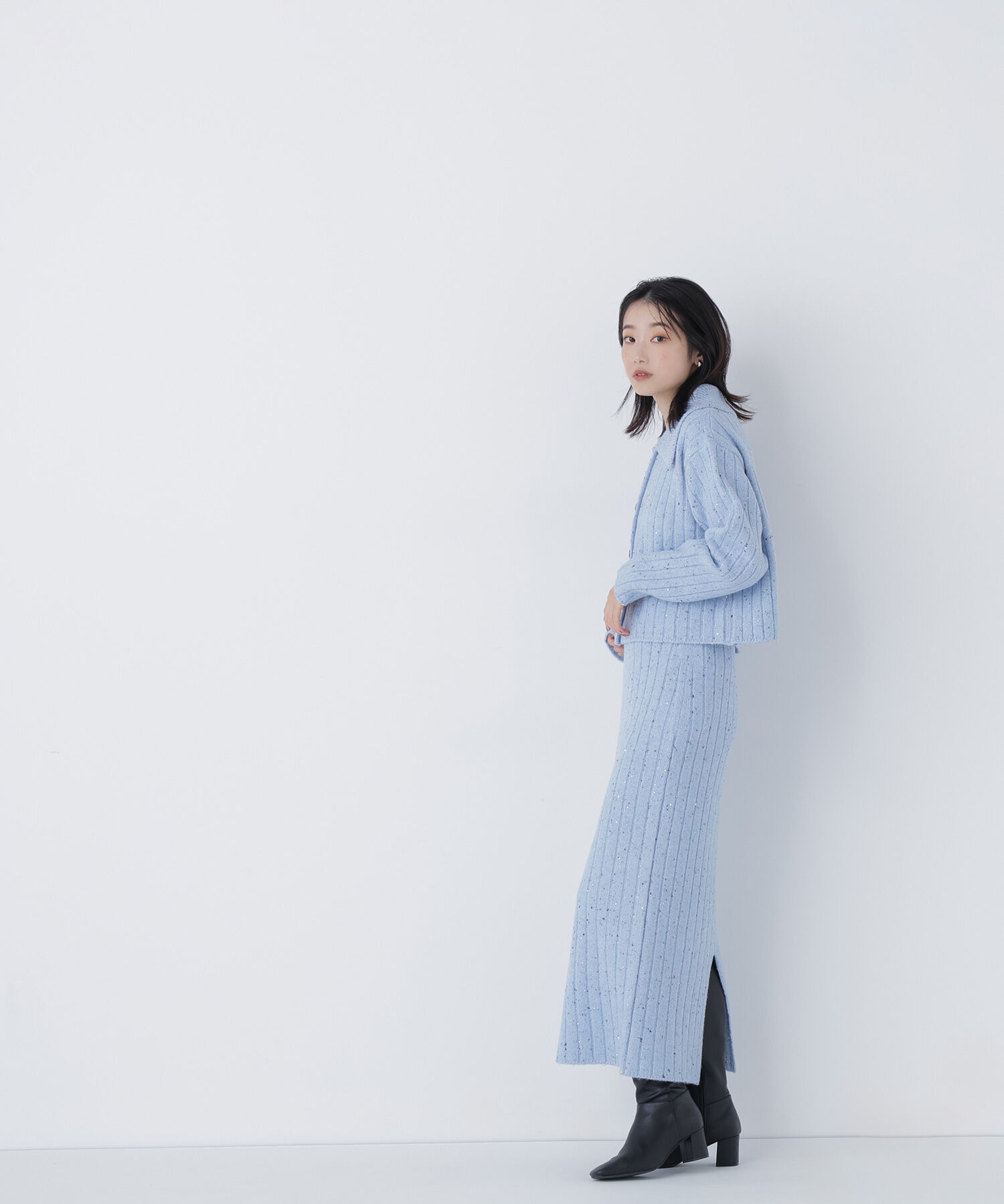  「スパンコールラメニットセットアップ」|ワンピース|