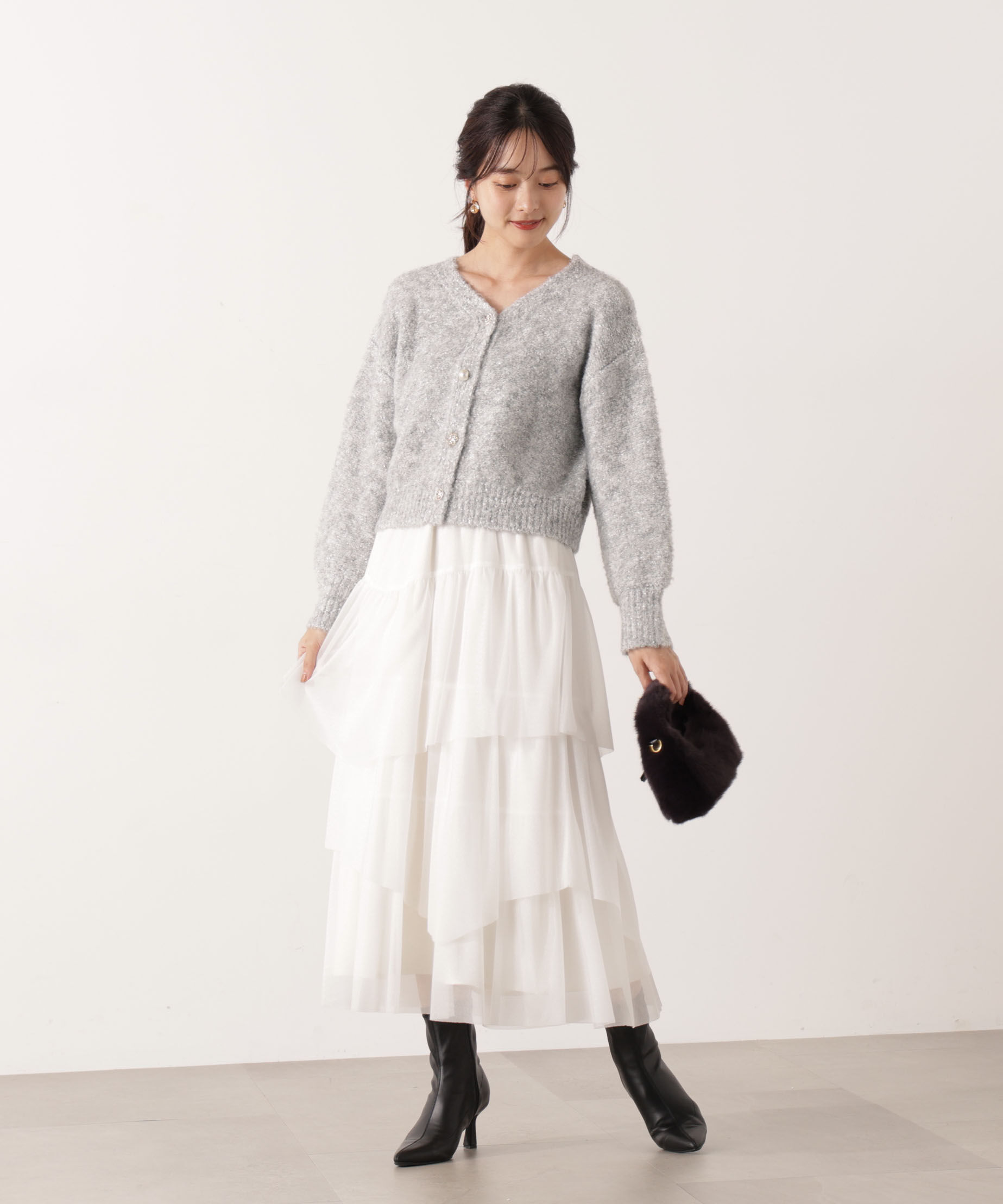 PROPORTION BODY DRESSING「《EDIT COLOGNE》エアリーティアードスカート 25AW」|スカート|
