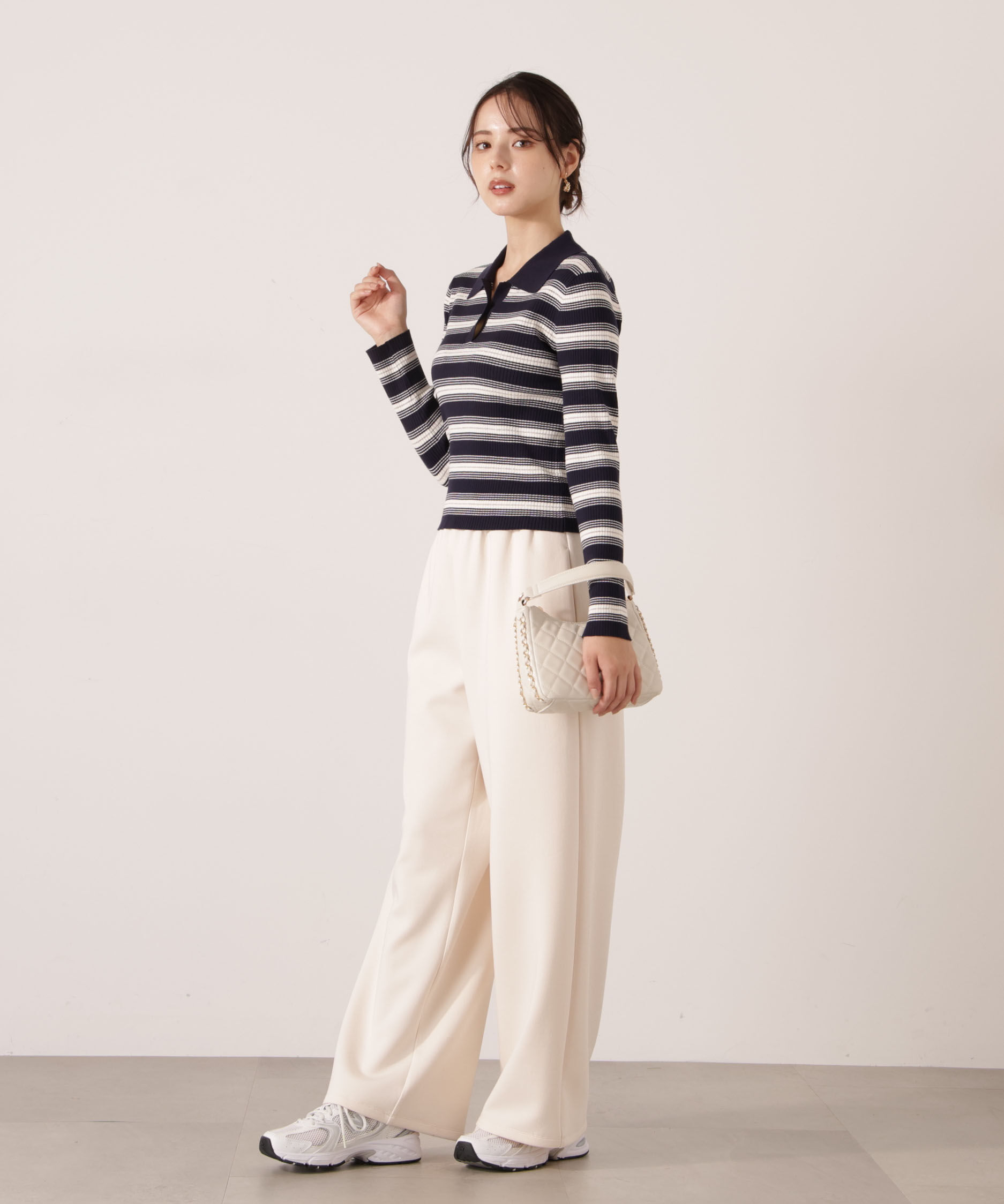 PROPORTION BODY DRESSING「ポロボーダーニット　25AW」|ニット・セーター|