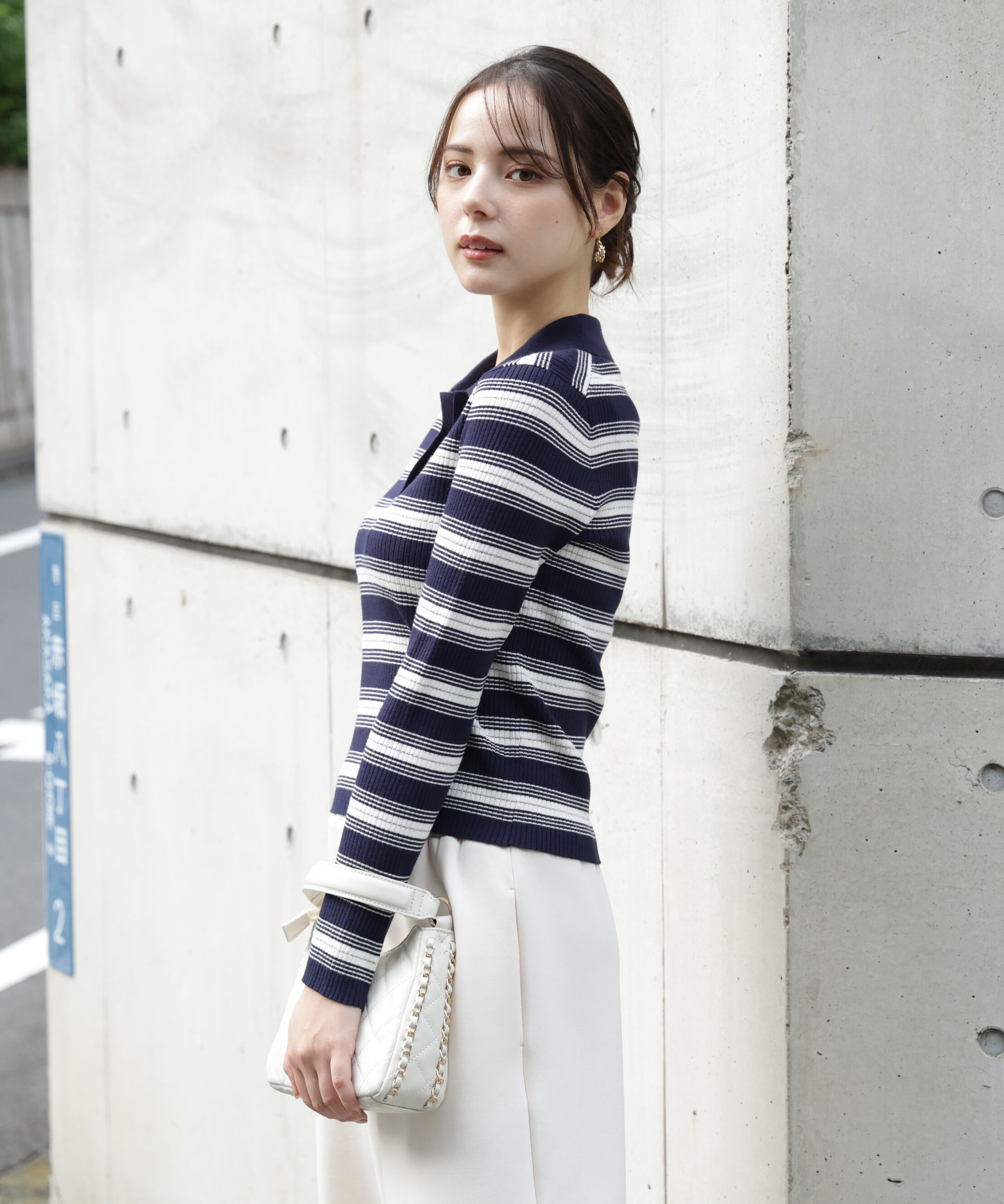 PROPORTION BODY DRESSING「ポロボーダーニット　25AW」|ニット・セーター|