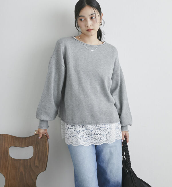 Doux archives「カーリングボートネックニットプルオーバー」|ニット・セーター|