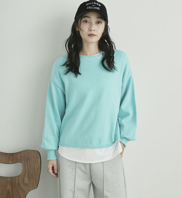 Doux archives「カーリングボートネックニットプルオーバー」|ニット・セーター|