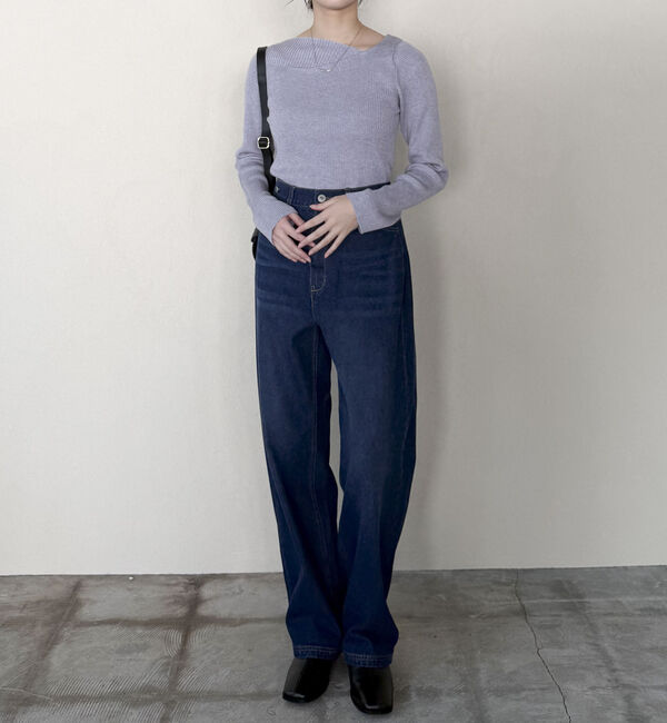 Doux archives「ニュアンスネックリブニット」|ニット・セーター|