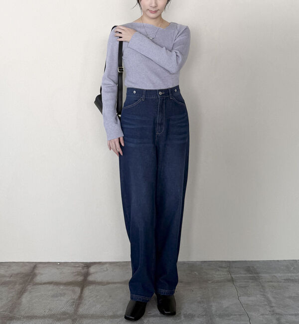 Doux archives「ニュアンスネックリブニット」|ニット・セーター|